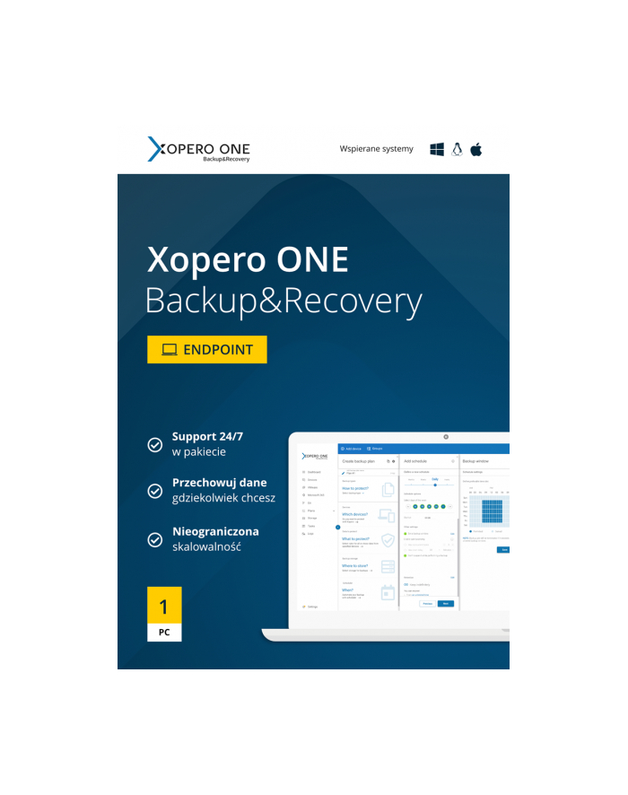 Xopero ONE Lifetime 1x Endpoint Agent + Maintanance 'amp; Support Standard - 1 year główny
