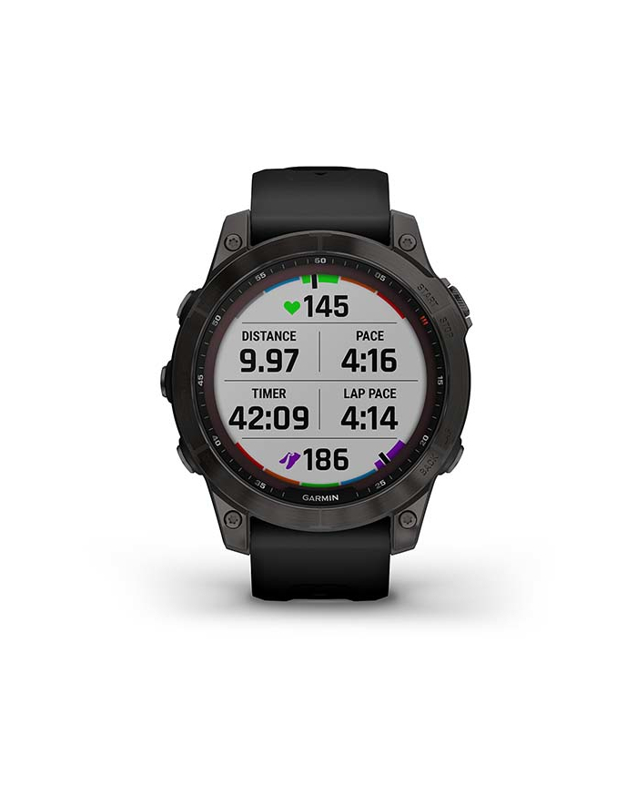 Zegarek sportowy Garmin Fenix 7 Sapphire Carbon Gry DLC Ti Black Bnd główny