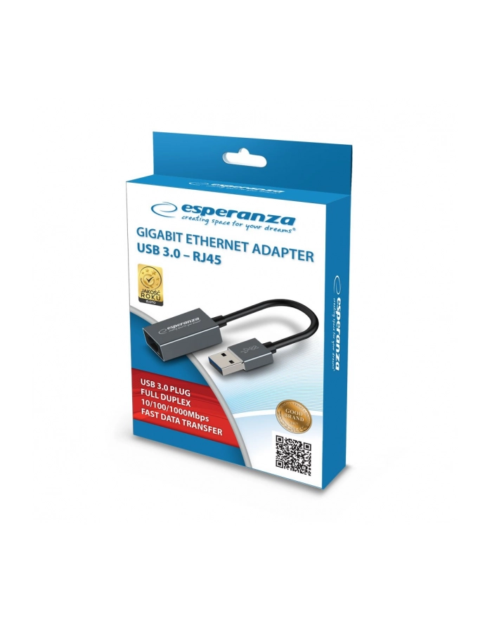 ESPERANZA GIGABIT ETHERNET 1000 MBPS ADAPTER USB 30-RJ45 ENA101 główny