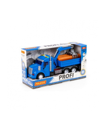 Polesie 96135 '';Profi'';, samochód burtowy z podnośnikiem inercyjny, ze światłem i dźwiękiem, niebieski w pudełku