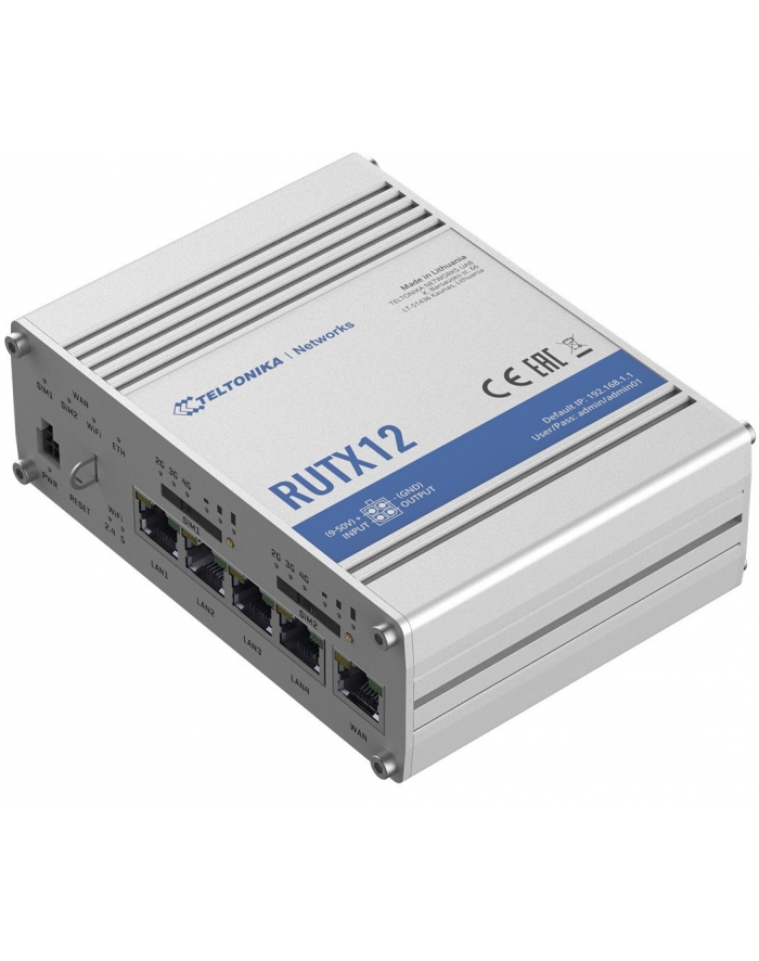 teltonika Router LTE RUTX12 (Cat 6), WiFi, BLE,  GNSS, Ethernet główny