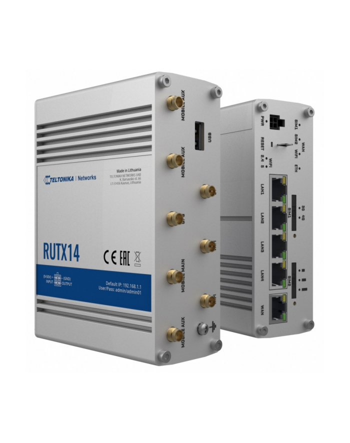 teltonika Router LTE RUTX14 (Cat12), WiFi, BLE, GNSS, Ethernet główny