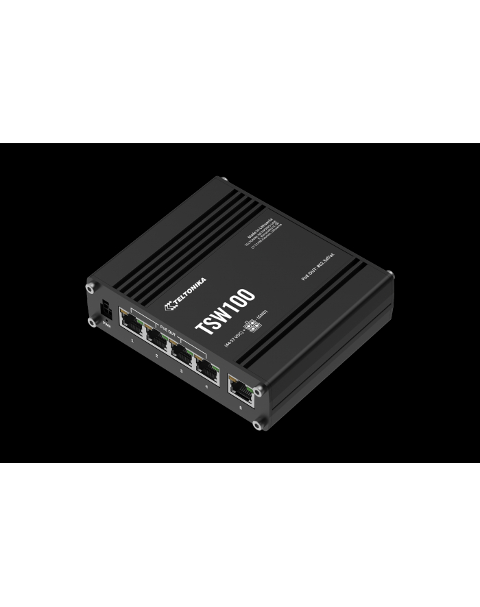 teltonika Przełącznik przemysłowy TSW100 4xPoE+, 5xGigabit główny
