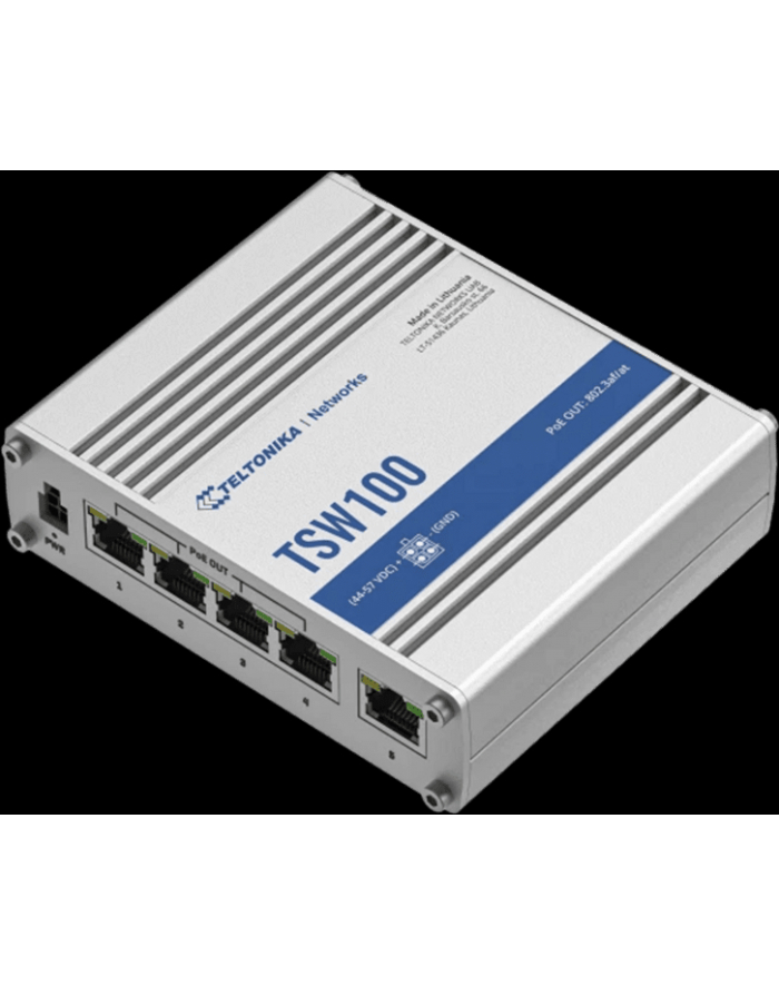 teltonika Przełącznik przemysłowy TSW100 4xPoE+, 5xGigabit główny