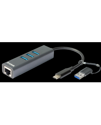 D-Link HUB USB Type-C 5000 Mbit/s Szary (DUB2332)
