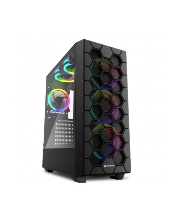 Sharkoon RGB HEX, tower housing (Kolor: CZARNY, tempered glass side panel)