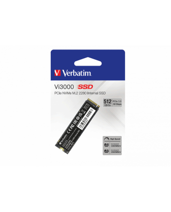 Verbatim Vi3000 512GB, SSD (PCIe 3.0 x4, NVMe, M.2 2280)