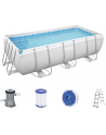 Bestway Power Steel Rectangular Frame Pool Set, 404cm x 201cm x 100cm, swimming pool (light grey, with filter pump) - nr 1