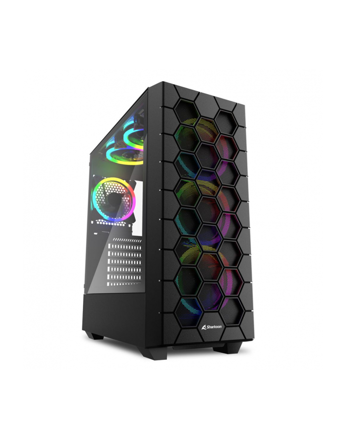 Sharkoon RGB HEX, tower housing (Kolor: CZARNY, tempered glass side panel) główny