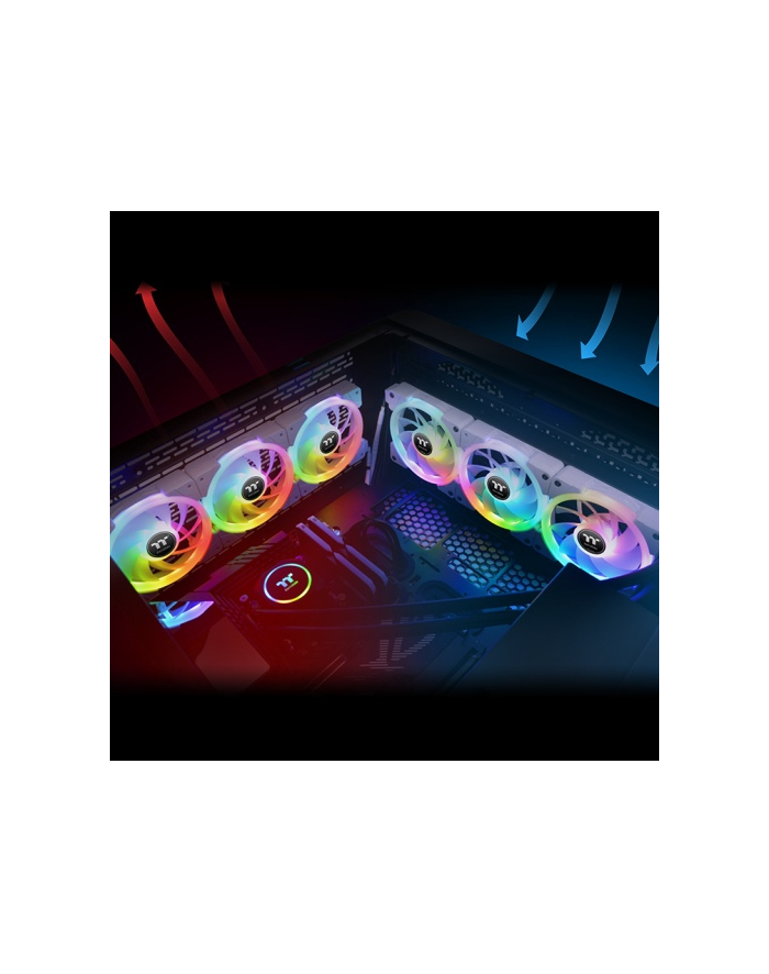 Thermaltake SWAFAN EX14 RGB PC Cooling Fan White TT Premium Edition, case fan (Kolor: BIAŁY, pack of 3, incl. controller) główny