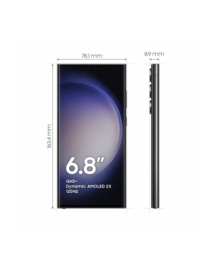 SAMSUNG Galaxy S23 Ultra 256GB, Cell Phone (Phantom Black, System Android 13, 8GB) główny