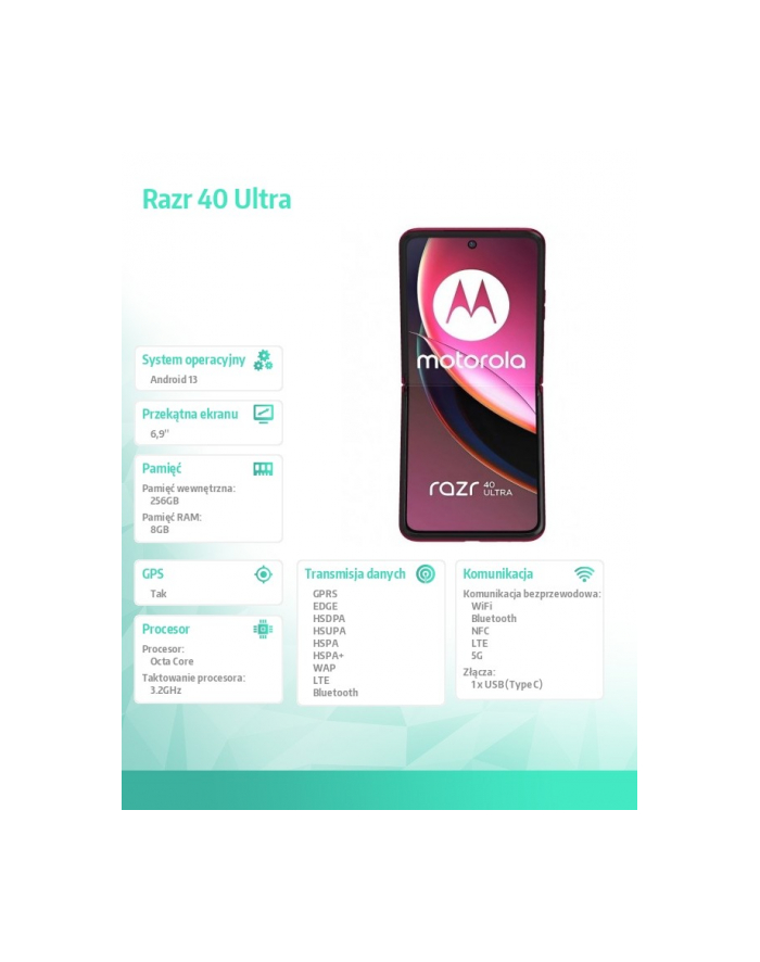 motorola Razr 40 Ultra 8/256 GB Viva Magenta główny