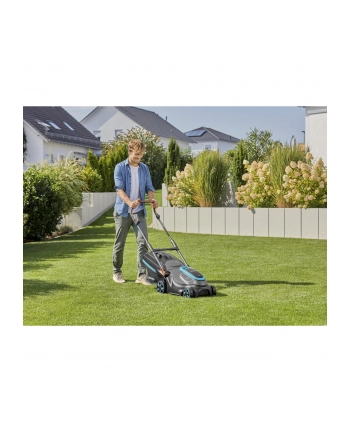 GARD-ENA Cordless Lawnmower PowerMax 37/36V P4A Ready-To-Use Set, 36V (2x18V) (Kolor: CZARNY/grey, 2x Li-Ion battery 4.0Ah, POWER FOR ALL ALLIANCE)