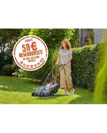 GARD-ENA Cordless Lawnmower PowerMax 30/18V P4A solo, 18V (Kolor: CZARNY/turquoise, without battery and charger, POWER FOR ALL ALLIANCE)