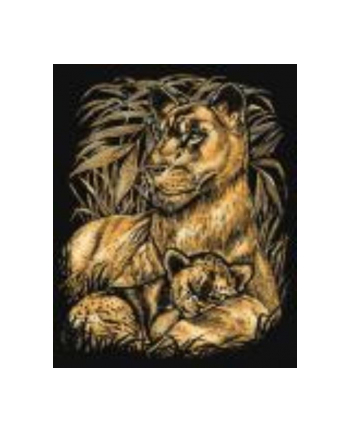 sequin art Artfoil Gold Lion and Cub 0603