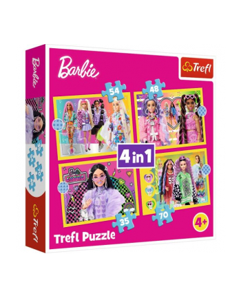 Puzzle 4w1 Wesoły świat Barbie / Mattel Barbie 34626 Trefl