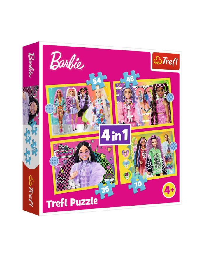 Puzzle 4w1 Wesoły świat Barbie / Mattel Barbie 34626 Trefl główny