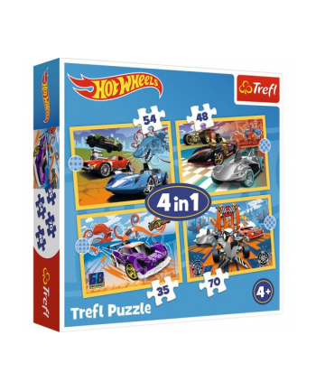 Puzzle 4w1 Pojazdy Hot Wheels / Mattel Hot Wheels 34627 Trefl