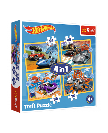 Puzzle 4w1 Pojazdy Hot Wheels / Mattel Hot Wheels 34627 Trefl