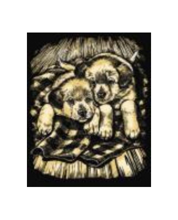 sequin art Artfoil Gold Puppies 1032
