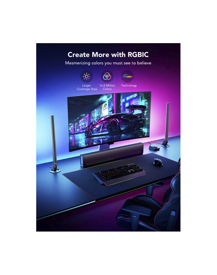 Govee H6047 Gaming Light Bars  Lampy LED  RGBIC, Wi-Fi, Alexa, Google Assistant główny