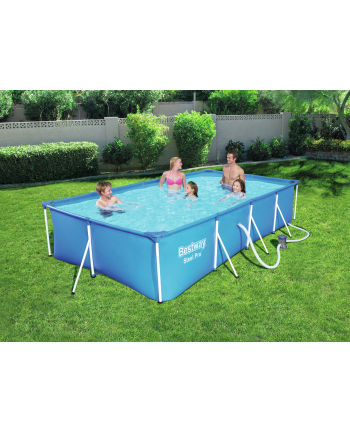 Bestway Steel Pro Frame Pool Set, swimming pool (blue, 400cm x 211cm x 81cm, with filter pump)