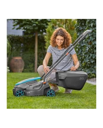 GARD-ENA Cordless Lawnmower PowerMax 32/18V P4A solo, 18V (Kolor: CZARNY/grey, without battery and charger, POWER FOR ALL ALLIANCE)
