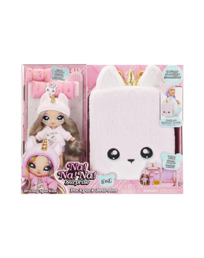 mga entertainment Na! Na! Na! Surprise 3-in-1 Backpack Bedroom Unicorn Playset - Britney Sparkles 592358 główny