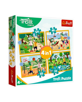 Puzzle 4w1 Trefliki na wakacjach. Rodzina Treflików 34623 Trefl