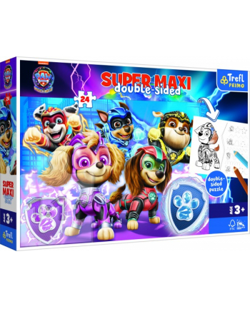Puzzle dwustronne 24el SUPER MAXI 3w1 Psia drużyna w akcji. Psi Patrol. PAW PATROL 41016 Trefl