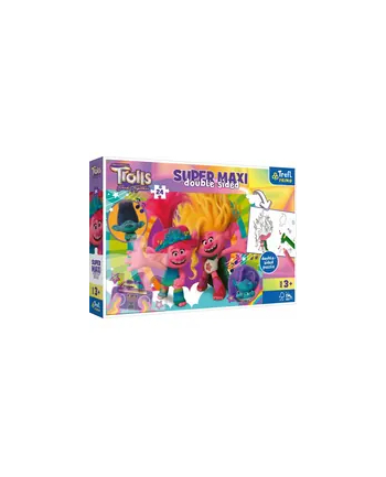 Puzzle dwustronne 24el SUPER MAXI 3w1 Wesoły dzień Trolli Trolls 3 41017 Trefl