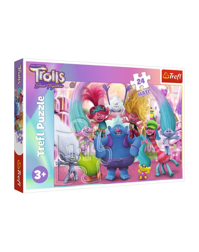 Puzzle 24el Maxi W świecie Trolli Trolls 3 14359 Trefl główny