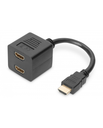 digitus Kabel rozdzielacz/splitter HDMI HighSpeed 1080p 24Hz FHD Typ HDMI A/2xHDMI A M/Ż 0,2m Czarny