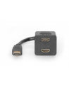 digitus Kabel rozdzielacz/splitter HDMI HighSpeed 1080p 24Hz FHD Typ HDMI A/2xHDMI A M/Ż 0,2m Czarny - nr 13
