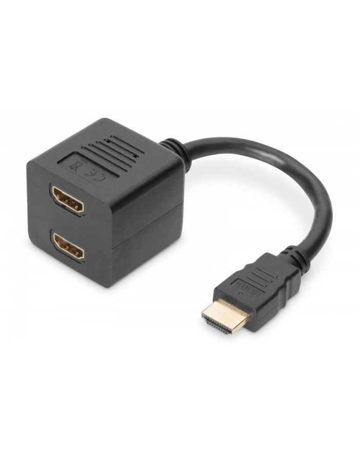 digitus Kabel rozdzielacz/splitter HDMI HighSpeed 1080p 24Hz FHD Typ HDMI A/2xHDMI A M/Ż 0,2m Czarny główny