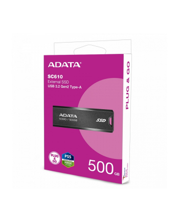 adata Dysk SSD zewnętrzny SC610 500G USB3.2A Gen2 czarny