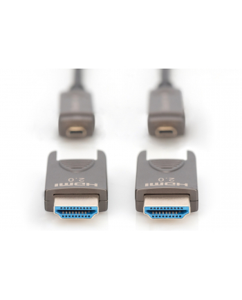 Kabel DIGITUS połączeniowy hybrydowy AOC HDMI 2.0 Premium High Speed Ethernet 4K60Hz UHD HDMI D/A HDMI D/A M/M czarny 30m