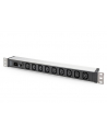 Digitus 1U Aluminum Pdu, Rackmountable, 9 X C13 10 A, 230 V Ac, 50/60 Hz, Iec C14 Inlet, A Fuse (DN95429) - nr 3