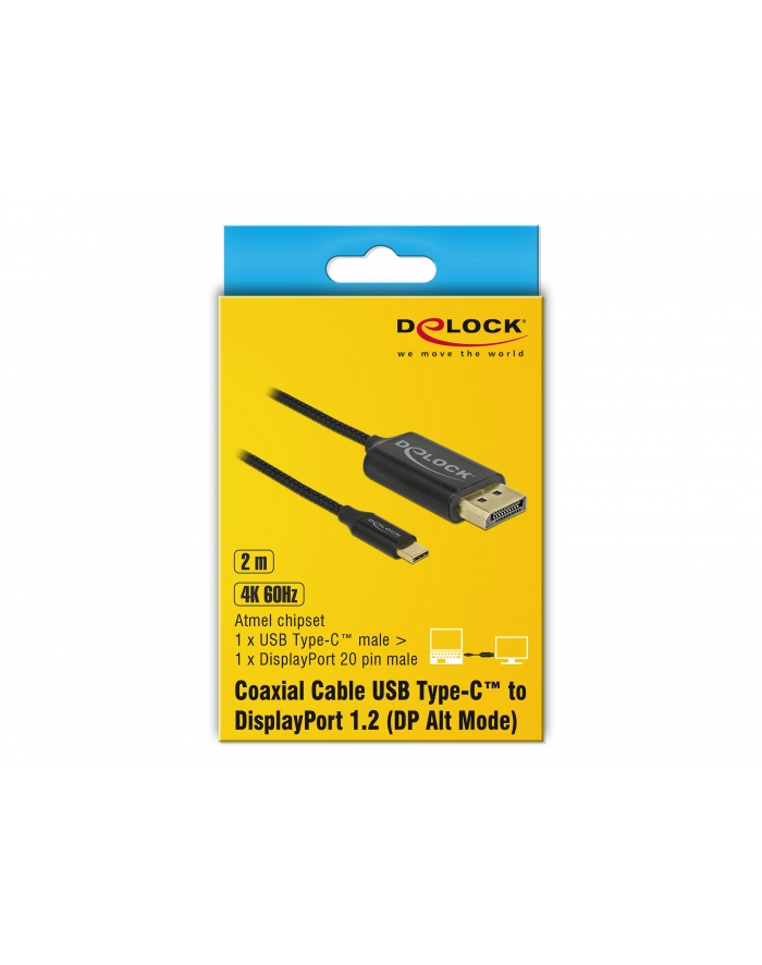 DELOCK DELOCK KABEL USB TYPE-C WTYK DISPLAYPORT WTYK DP-ALT MODE 4K 60 HZ 2 M  () główny