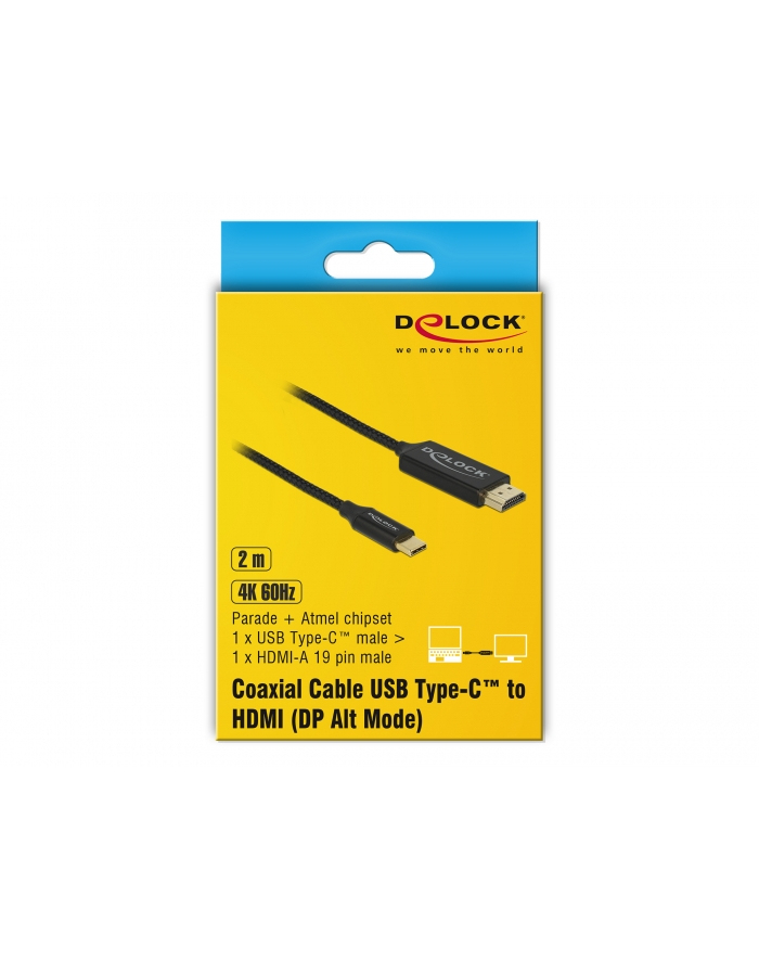 Delock Kabel USB USB-C - HDMI 2 m Czarny (84905) główny