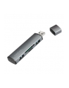 Logilink Hub USB 3.2 Gen 2 aluminiowa obudowa, wbudowany czytnik kart pamięci SD, z diodą LED szary (UA0394) - nr 1