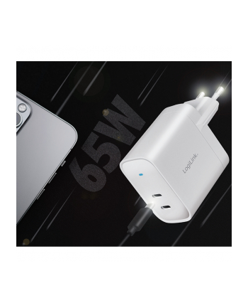 Logilink Adapter do gniazdka USB 65 W z technologią GaN (azotyn aluminium) z ochroną przed przepięciem, zwarciem i przegrzaniem