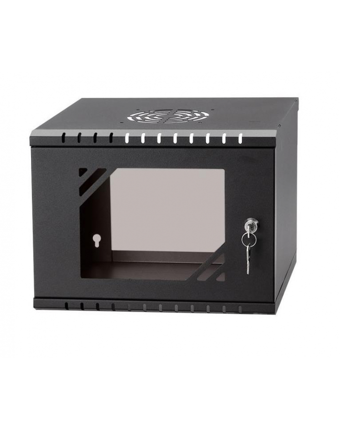 NETRACK ECO-Line wall cabinet 10inch 4U/300 mm - Kolor: CZARNY glass door główny