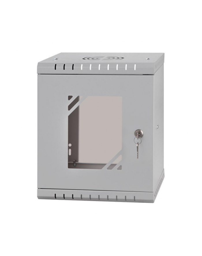 NETRACK ECO-Line wall cabinet 10inch 6U/300 mm - gray glass door główny