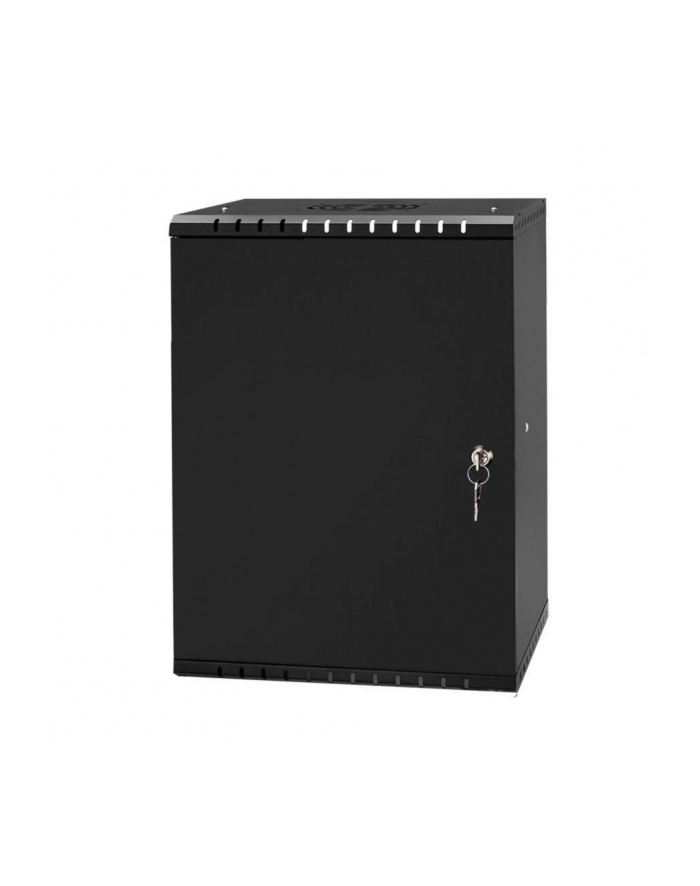 NETRACK ECO-Line wall cabinet 10inch 9U/300 mm - Kolor: CZARNY metal door główny