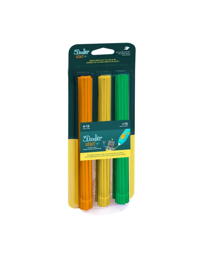 FILAMENT 3DOODLER START EKO, 25MM, 75 SZTUK, 3 KOLORY, POM, ŻÓŁTY, ZIEL 3DS-ECO-MIX2-75 główny