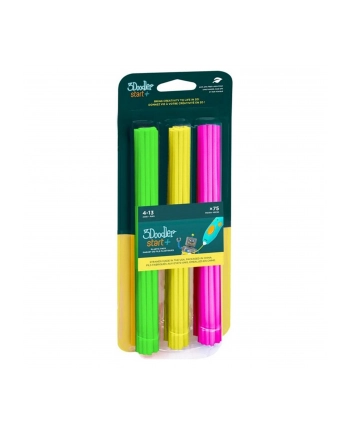 FILAMENT 3DOODLER START EKO, 25MM, 75 SZTUK, NEON GLOW, ZIEL, ŻÓŁTY, RÓŻ 3DS-ECO-MIX4-75