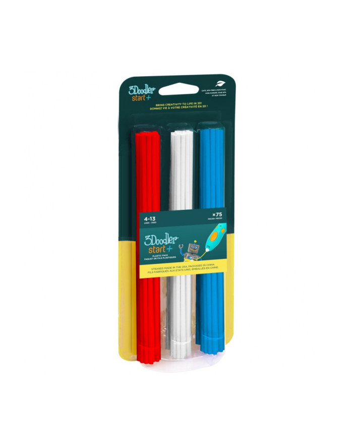 FILAMENT 3DOODLER START EKO, 25MM, 75 SZTUK, 3 KOLORY, CZER, BIAŁY, NIEB 3DS-ECO-MIX1-75 główny