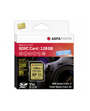 AgfaPhoto SDXC UHS I 128GB Professional High Speed U3 V30