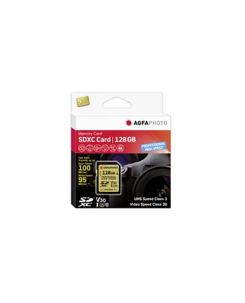 AgfaPhoto SDXC UHS I 128GB Professional High Speed U3 V30